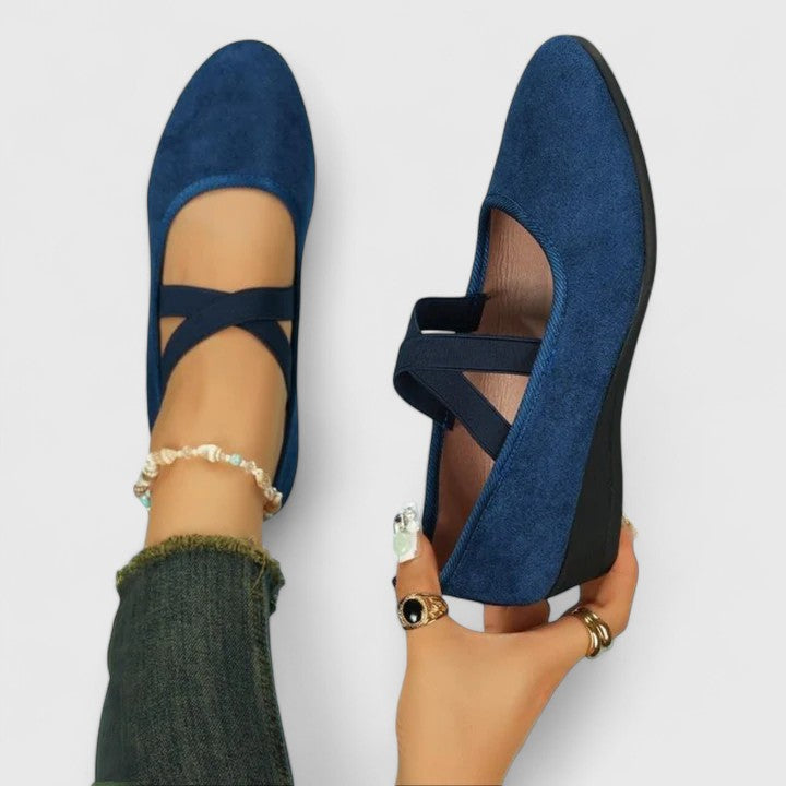 Women's Ballet Flats with Crisscross Straps and Soft Insole