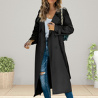 Women's Double-Breasted Trench Coat – Mid-Length Transitional Coat