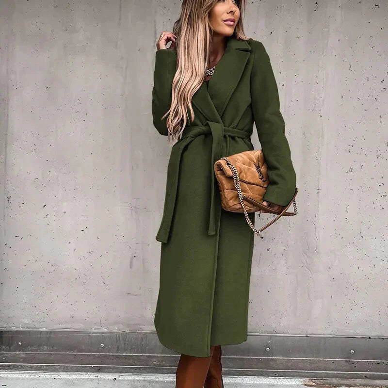 Women's Long Winter Coat – Relaxed Tailored Overcoat