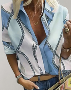 Women's Office Print Blouse – Chain Pattern Blouse