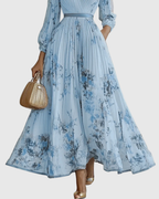 Women's Wedding Guest Pleated Midi Dress – Sleeveless Floral Occasion Dress