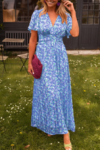 Women's Maxi Dress – V-Neck Evening Dress – Ava