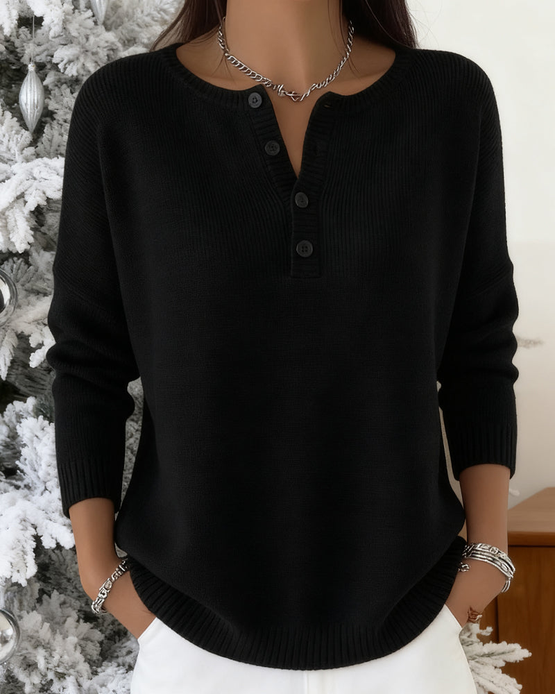 Women's V-Neck Button Cardigan – Long Sleeve Winter Cardigan