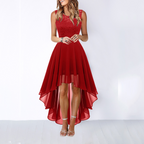 Women's Wedding Guest High-Low Dress – Flowy Asymmetrical Occasion Dress