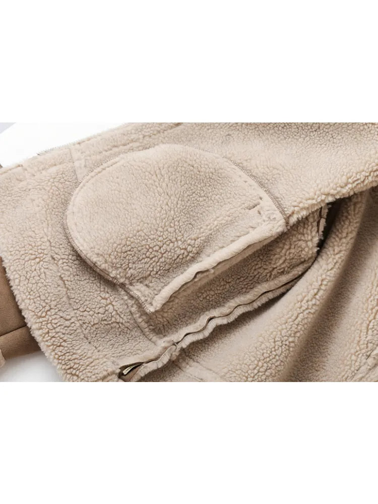 Women's Fleece Lined Jacket – Cropped Zip-Up Winter Jacket
