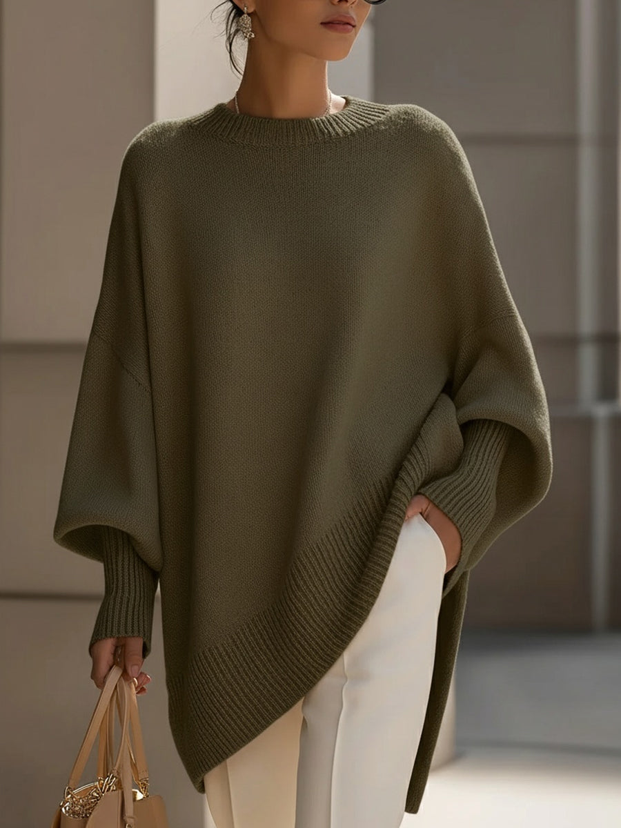 Women's Oversized Sweater – Relaxed Long Sleeve Knit Sweater