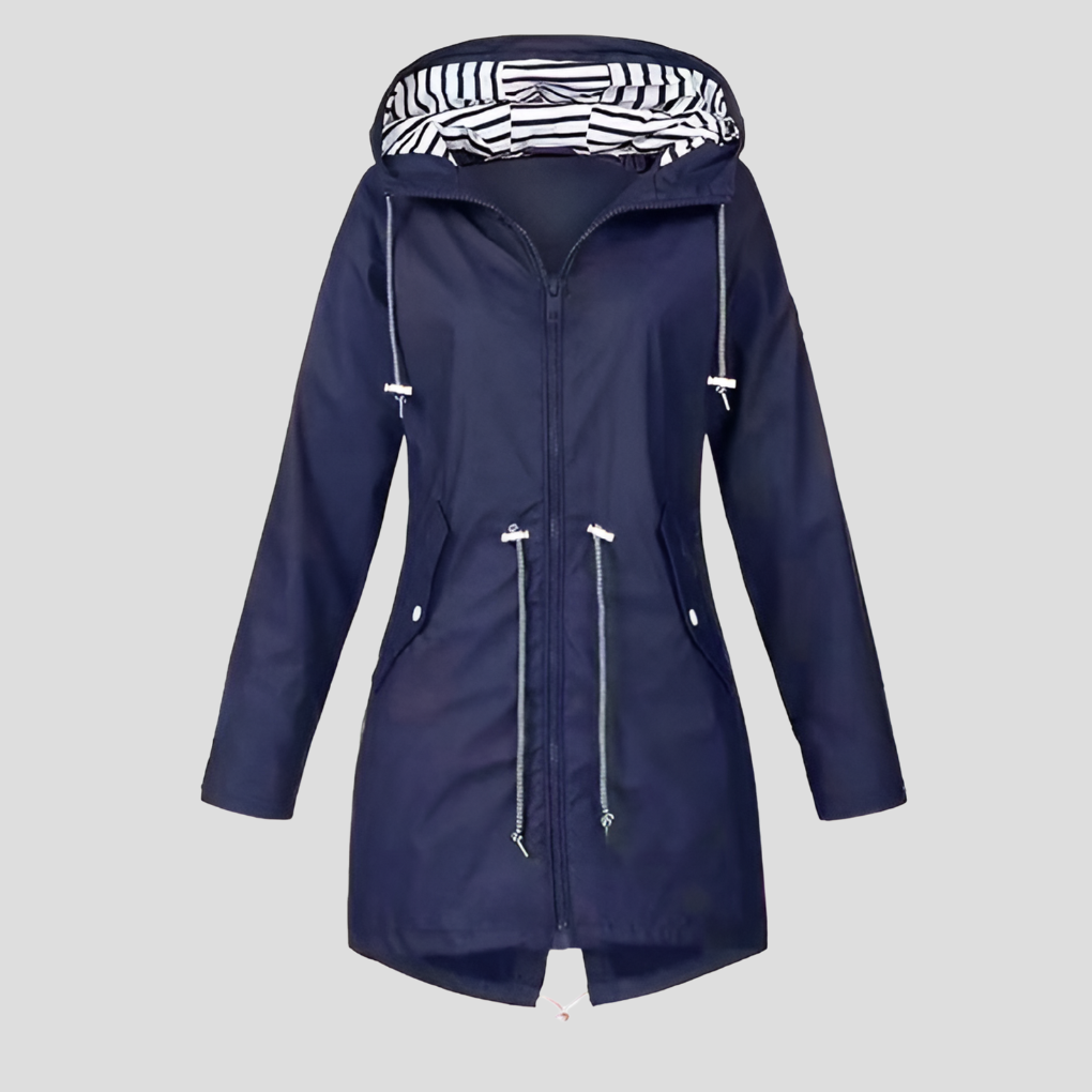 Women's Hooded Rain Jacket – Lightweight Zip-Up Outdoor Jacket