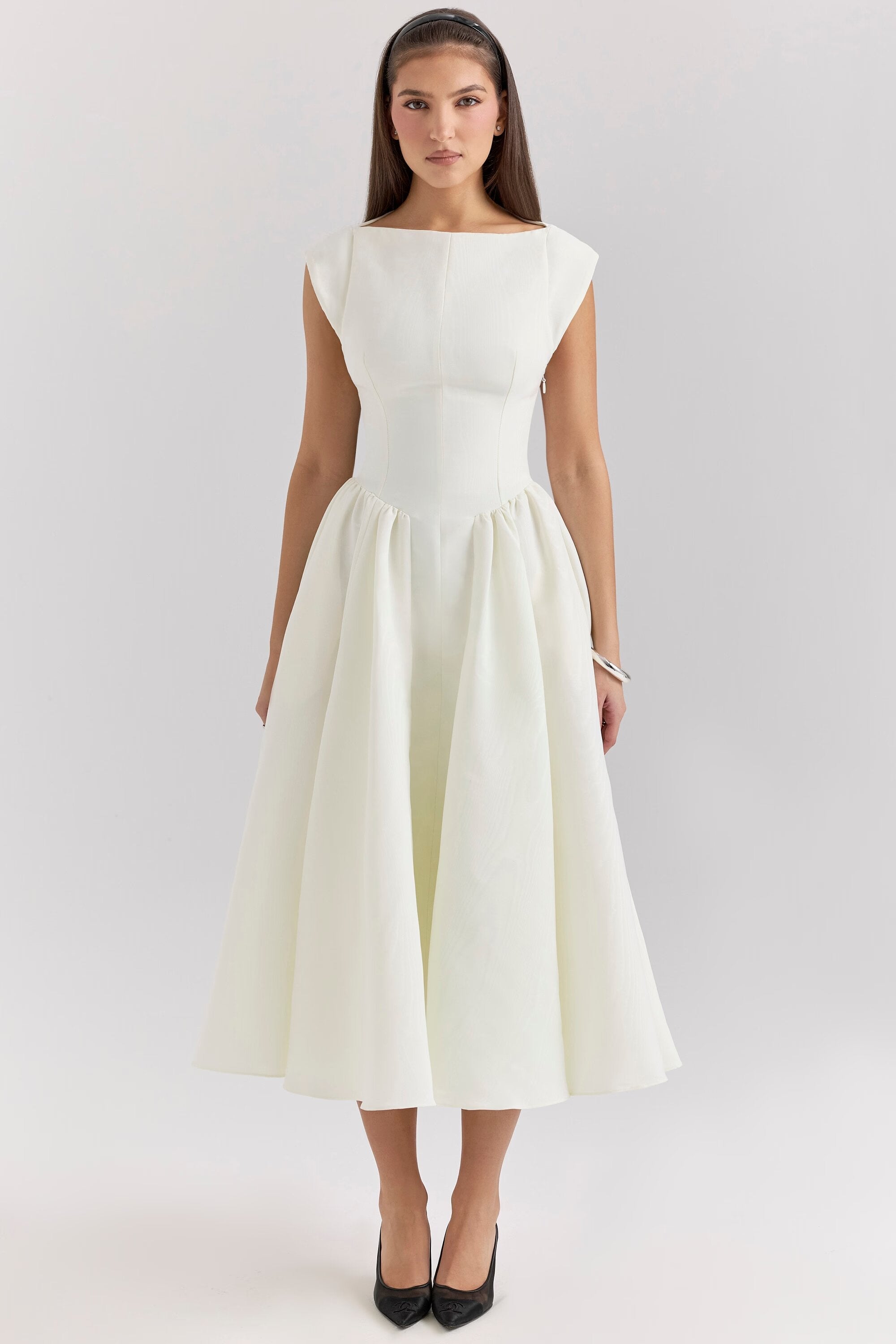 Women's Tailored Waist Dress – Flowy Formal Wedding Guest Dress