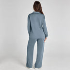 Women's Relaxed Co-Ord Set – Wide Leg Lounge Outfit