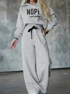 Women's Printed Hoodie Set – Wide Leg Tracksuit