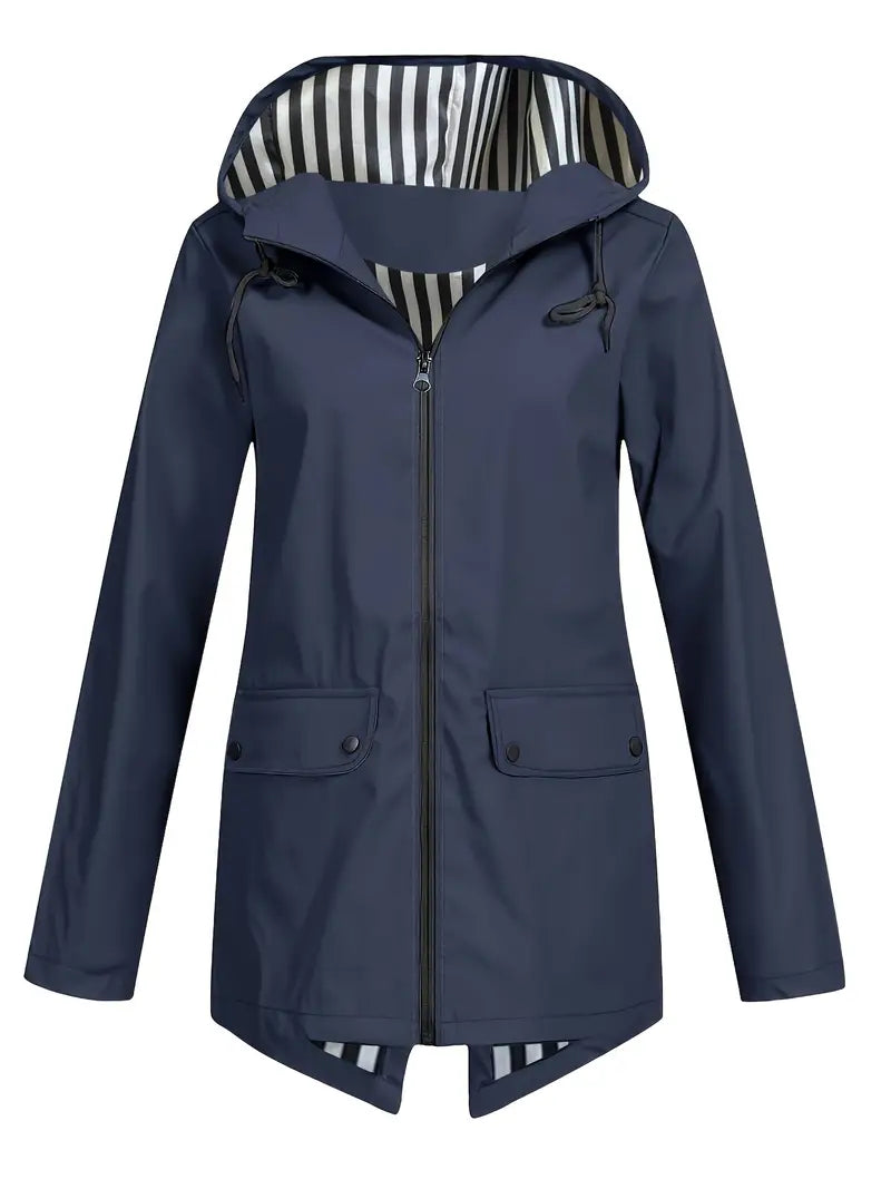 Women's Hooded Outdoor Jacket – Lightweight Wind Resistant Jacket