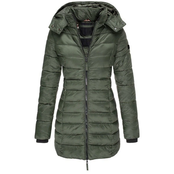 Women's Mid-Length Winter Jacket – Tailored Button Front Coat