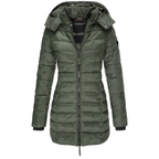 Women's Mid-Length Winter Jacket – Tailored Button Front Coat