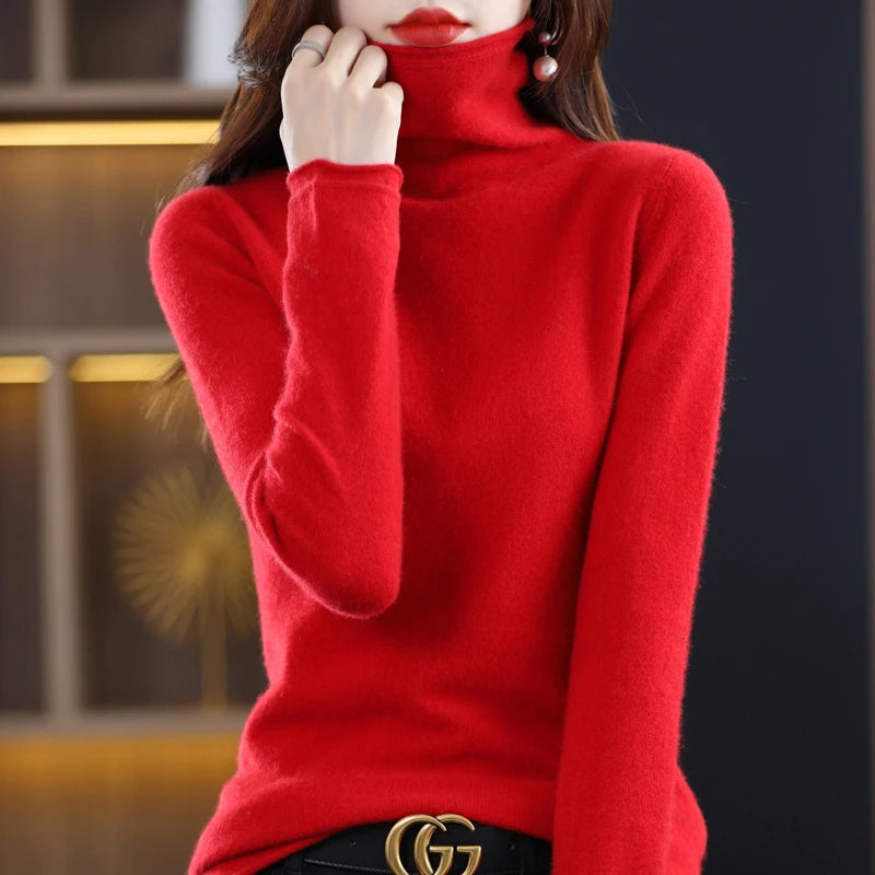 Women's Turtleneck Sweater – Soft Roll Neck Winter Sweater
