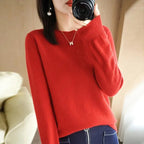 Women's Crew Neck Sweater – Lightweight Long Sleeve Knit Sweater