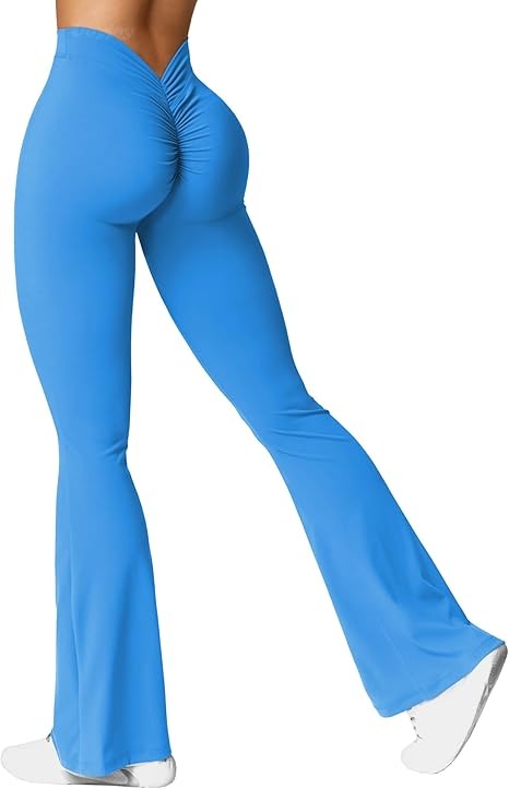 Women's Scrunch Flared Yoga Leggings – High Waist Seamless Leggings