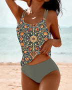 Women's Printed Tankini Set – Two-Piece Swim Set – Bernice