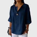 Women's V-Neck Blouse – Elegant Casual Blouse – Natalie