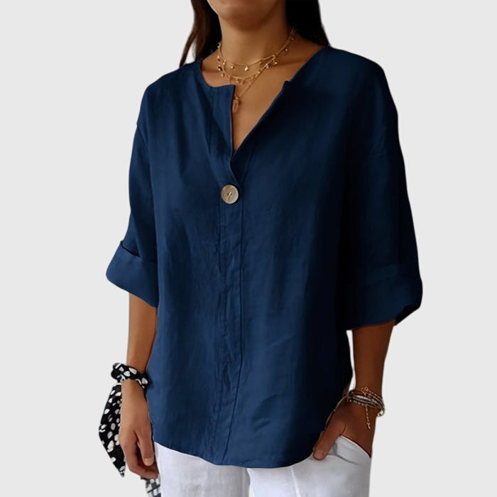 Women's V-Neck Blouse – Elegant Casual Blouse – Natalie