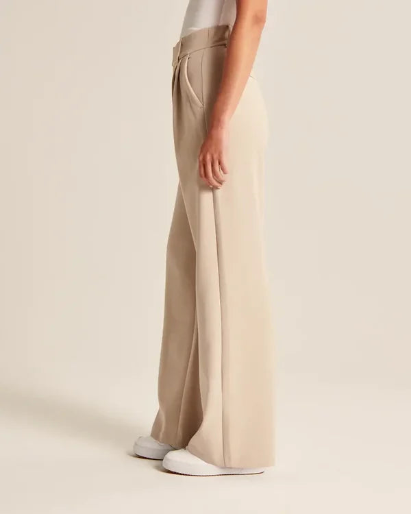 Women's Flared Trousers – High Waist Fitted Flare Leg Pants