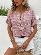 Women's Floral Summer Blouse – Short Sleeve Blouse