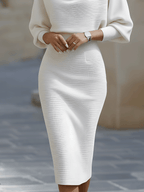 Women's Batwing Sleeve Dress – Boat Neck Bodycon Dress