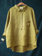 Women's Stand Collar Blouse – Long Sleeve Button Front Blouse