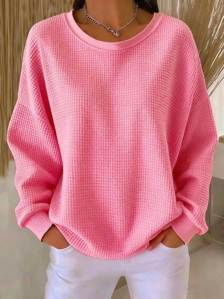 Women's Textured Knit Sweater – Relaxed Everyday Pullover