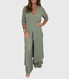 Women's Elegant Wide Leg Set – Matching Two-Piece Set – Naomi