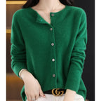Women's Round Neck Cardigan – Classic Lightweight Button Cardigan