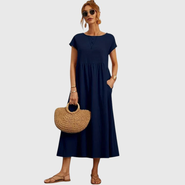 Women's Comfortable Midi Dress – Casual Summer Dress – Fenella