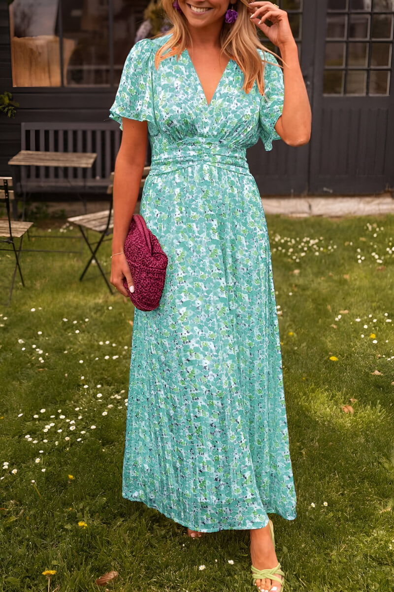 Women's Maxi Dress – V-Neck Evening Dress – Ava