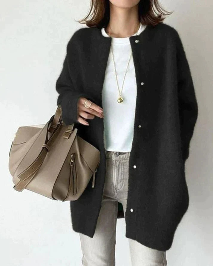 Women's Relaxed Open Front Cardigan – Long Sleeve Layering Cardigan