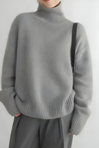 Women's Roll Neck Sweater – High Neck Long Sleeve Knit Pullover