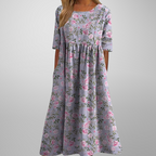 Women's Floral Midi Dress – Relaxed Fit Summer Dress – Brooklyn