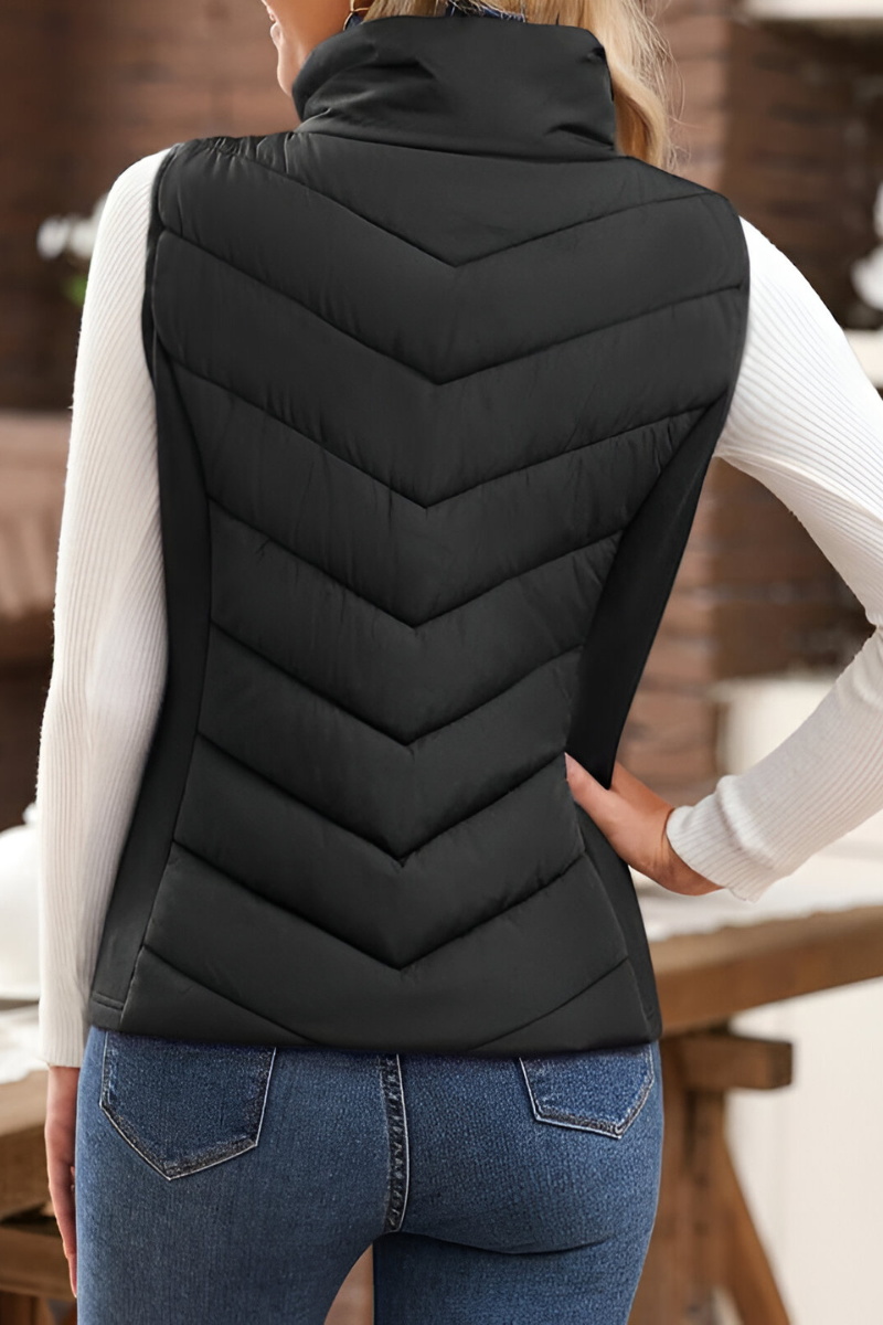 Women's Quilted Puffer Vest – Sleeveless Cold Weather Bodywarmer