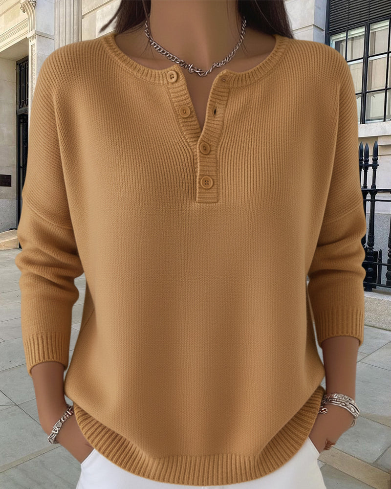 Women's V-Neck Button Cardigan – Long Sleeve Winter Cardigan