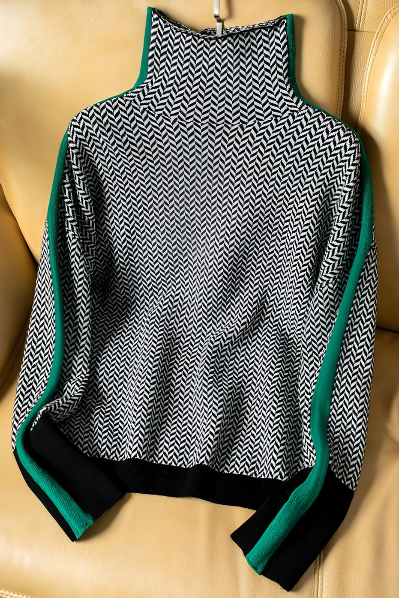 Women's High Neck Sweater – Relaxed Long Sleeve Knit Pullover