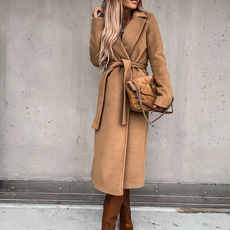 Women's Long Winter Coat – Relaxed Tailored Overcoat