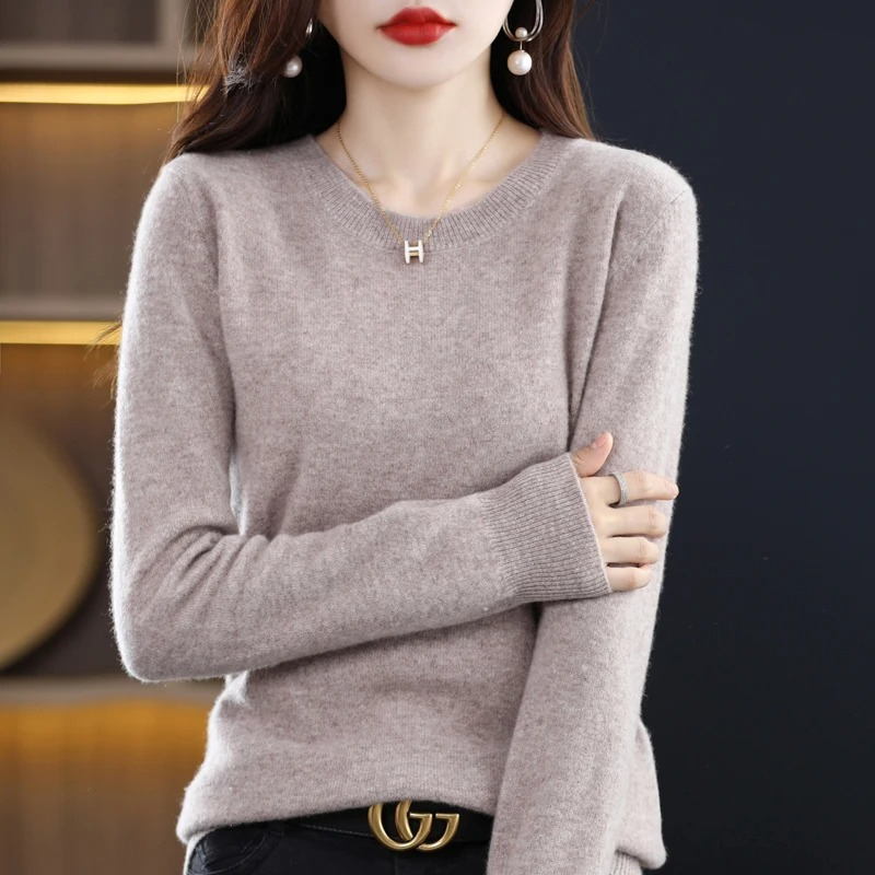 Women's Classic Crew Neck Sweater – Soft Long Sleeve Knit Pullover
