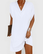 Women's V-Neck A-Line Dress – Flowy Everyday Summer Dress