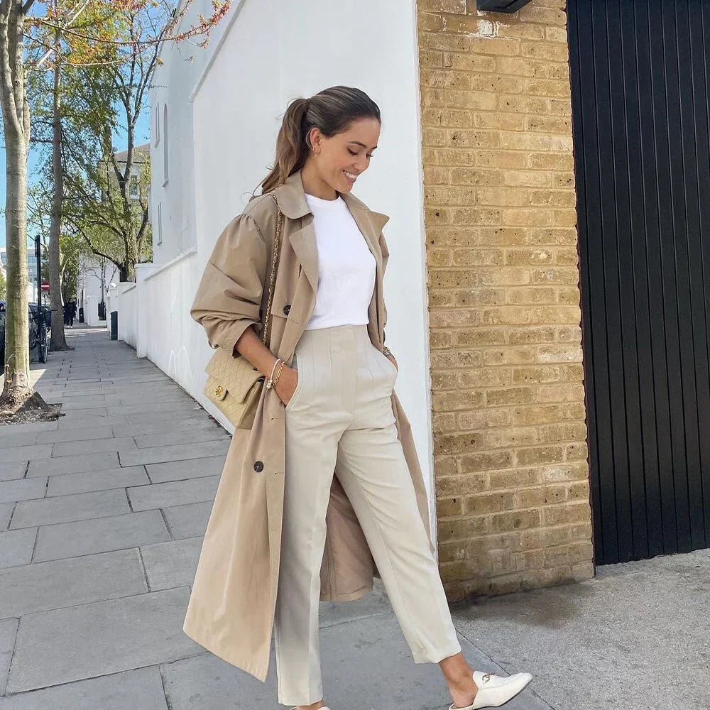 Women's Wrinkle Resistant Trousers – Tailored Straight Leg Dress Pants