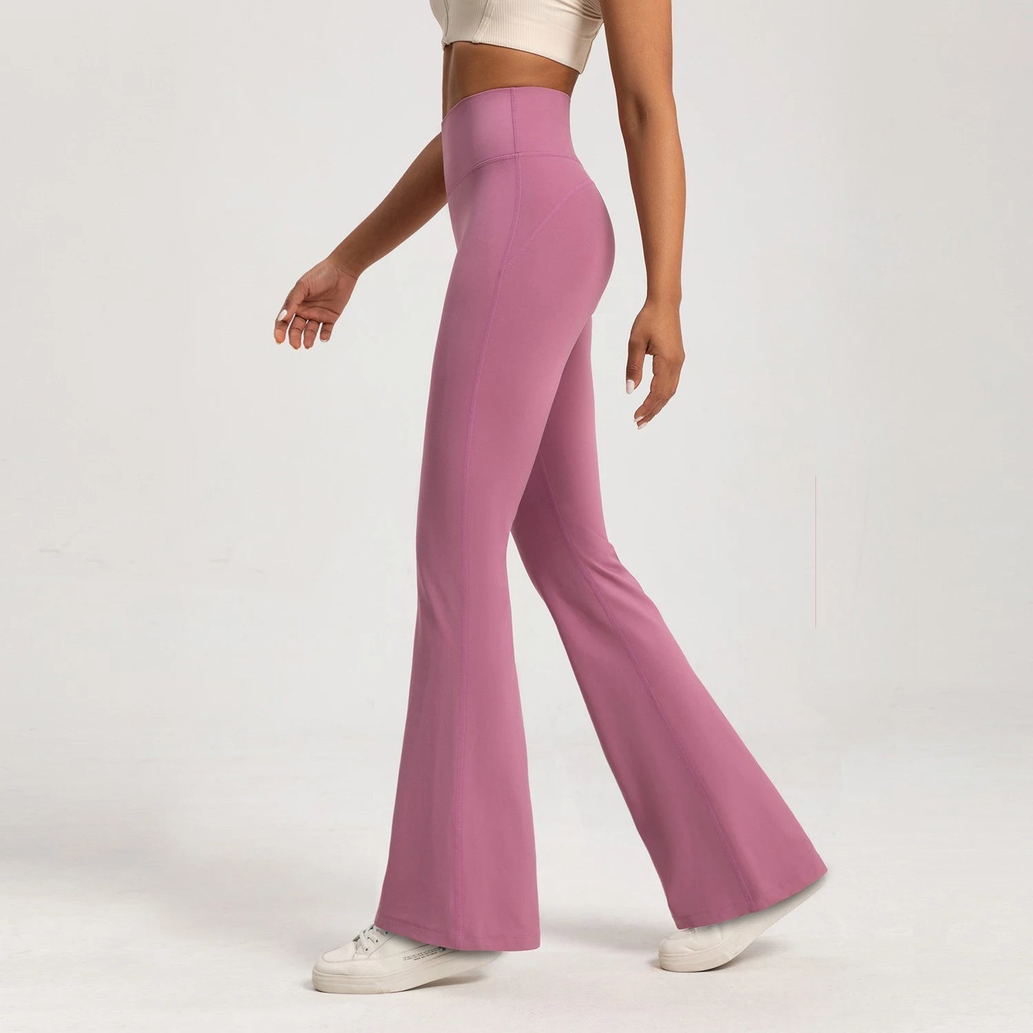 Women's High Waist Flare Leggings – Crossover Waist Workout Yoga Pants