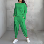 Women's Long Sleeve Lounge Set – Crew Neck Matching Pants Set