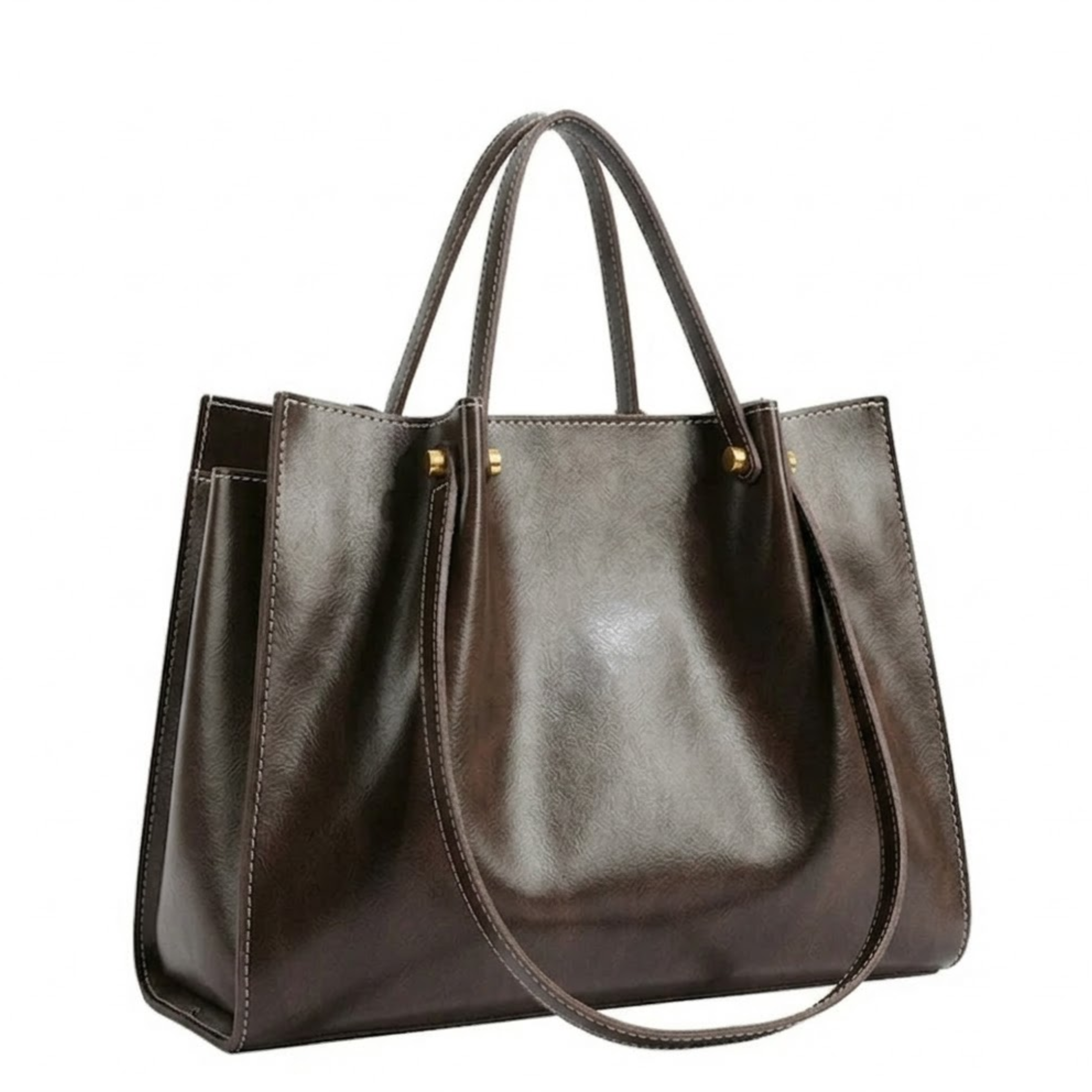 Women's Faux Leather Tote Bag – Zipper Closure Tote Bag – Amelia