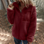 Women's Teddy Fleece Jacket – Stand Collar Zip-Up Jacket