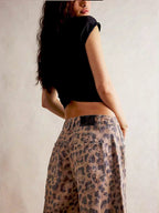 Women's Printed Wide Leg Jeans – Casual Denim Jeans – Lyra