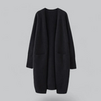 Women's Open Front Winter Cardigan – Relaxed Long Sleeve Cardigan