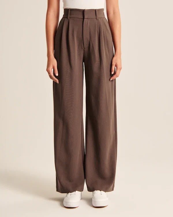 Women's Flared Trousers – High Waist Fitted Flare Leg Pants