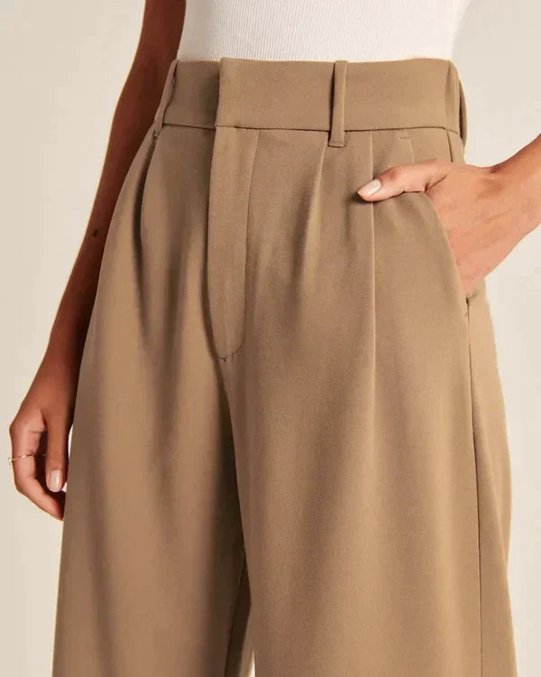 Women's Flared Trousers – High Waist Fitted Flare Leg Pants